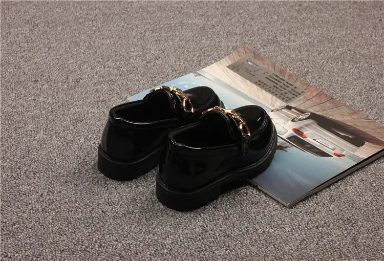 Kids Toddler Patent Leather British Style Children Slip on Loafers for Girl Boy Student Performance Shoes Sizes_desvips.com