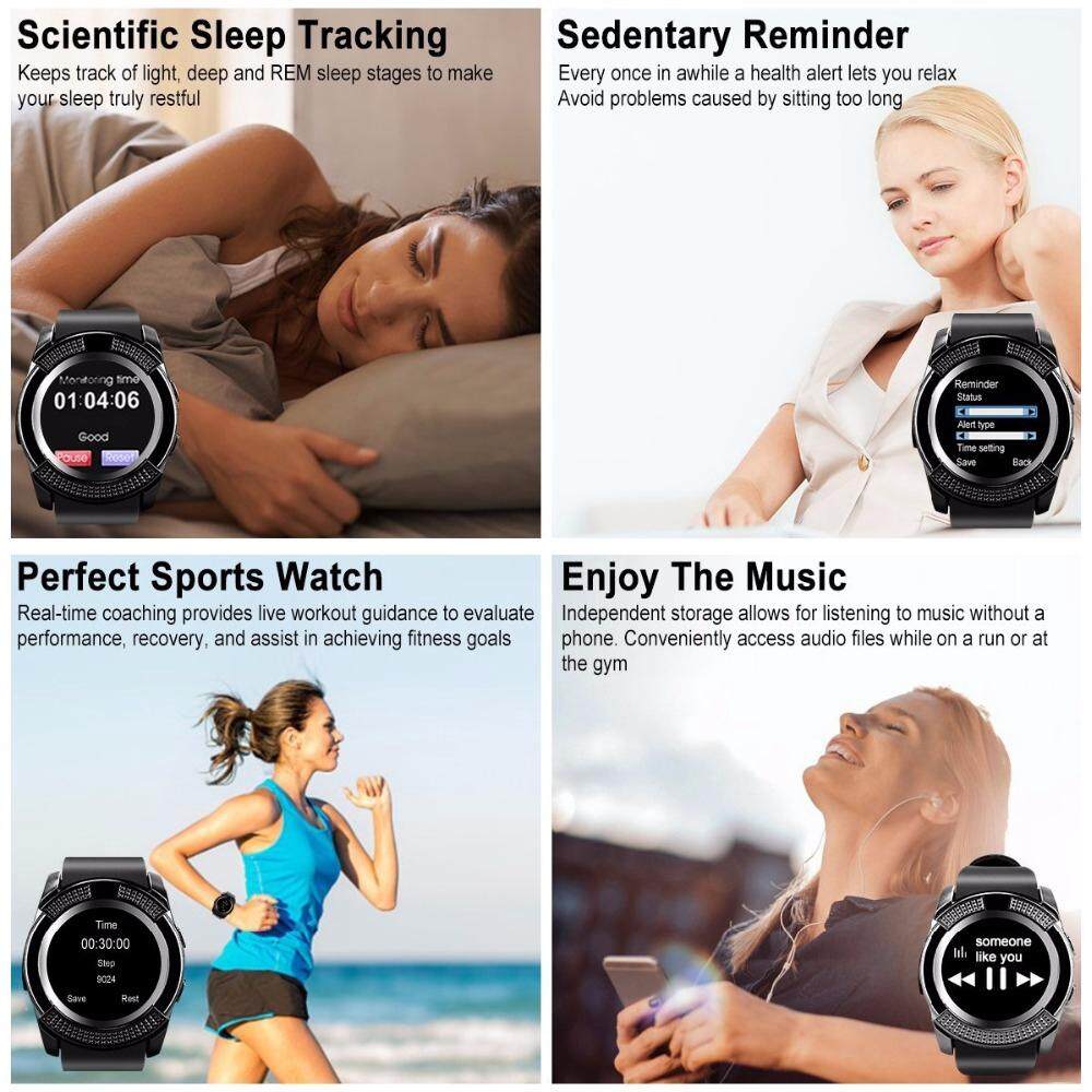 ♥ Direkt verfügbar + GRATIS Liwwerung ♥ V8 Smartwatch TF SIM Auer Bluetooth Schrëttzieler Kamera 2G Faarfdisplay Handgelenk Sport Auer Waasserdicht Apparat Android_voghion.com