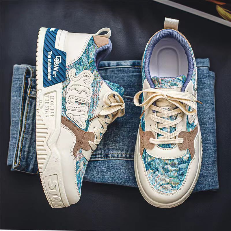 China-Chic Herren 2024 Neue Sommer Atmungsaktive Vielseitige Kleine Beliebte Casual Board Dickbesohlte Rutschfeste Sportschuhe_voghion.com