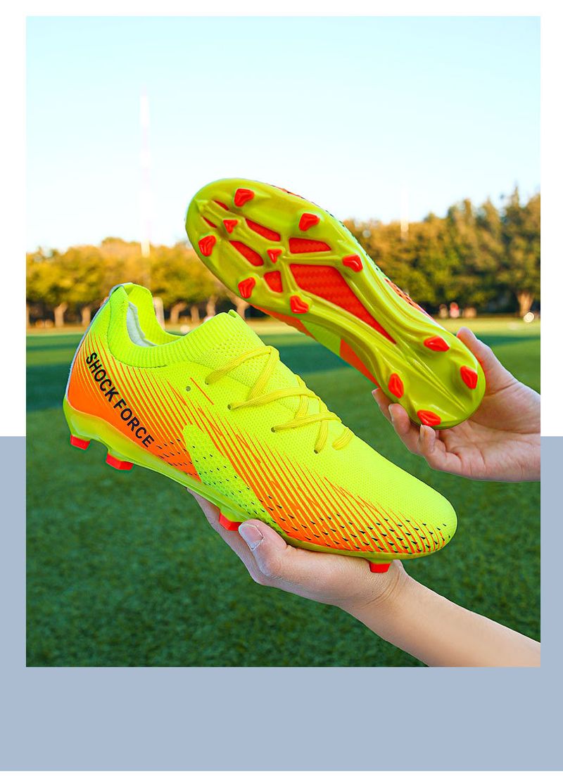 Soccer shoes Men's AG long spike broken nail student indoor artificial grass game training sneakers_voghion.com