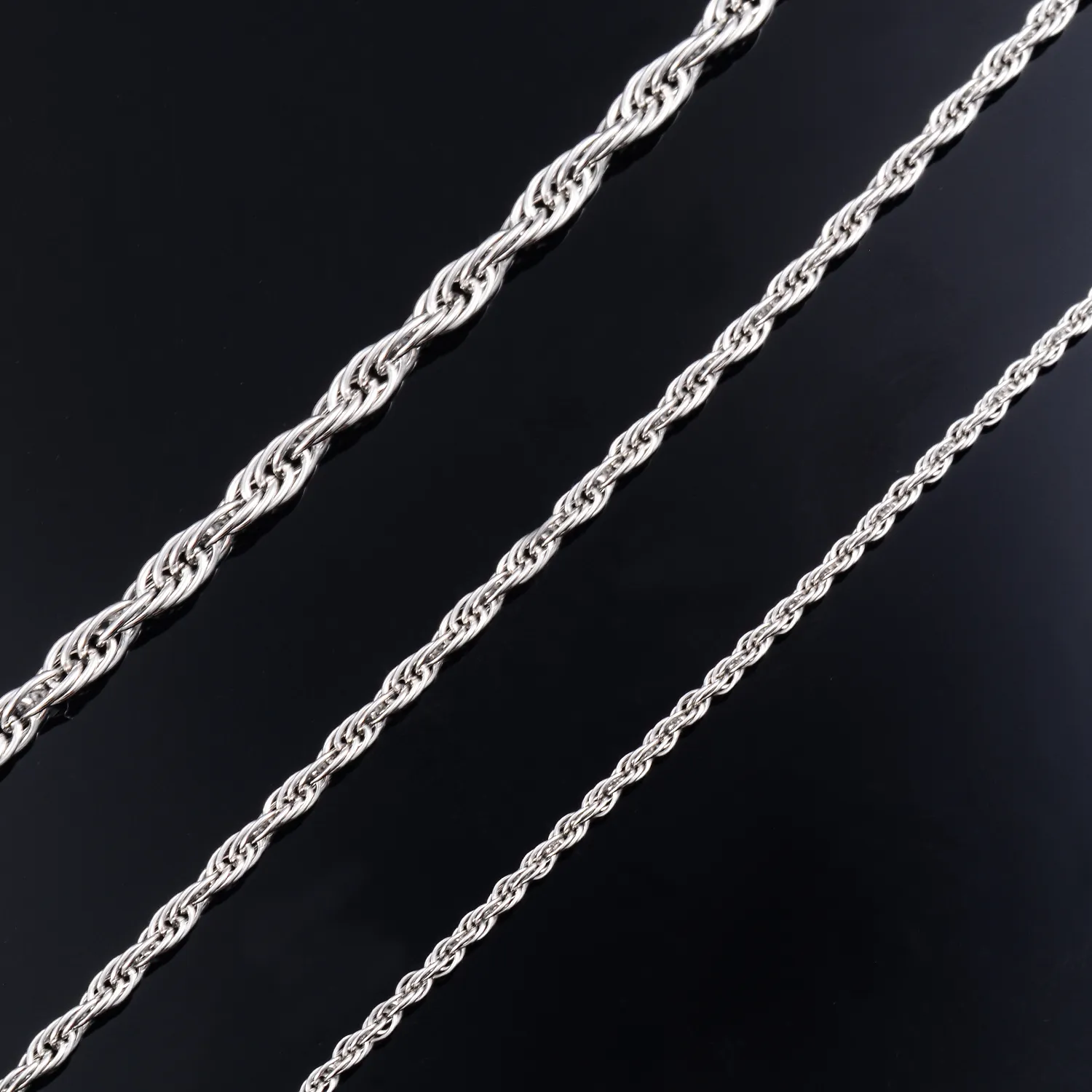 Collana a catena in acciaio inox a corda per uomo e donna_voghion.com