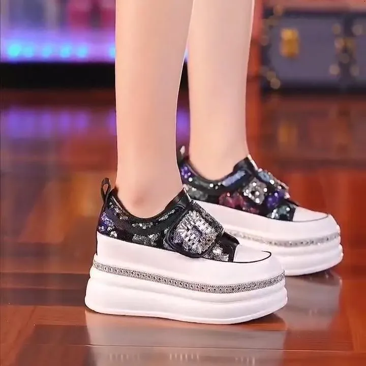 Damen Plattform Sneaker Lässig Leicht Mit Rutschfester Sohle_voghion.com
