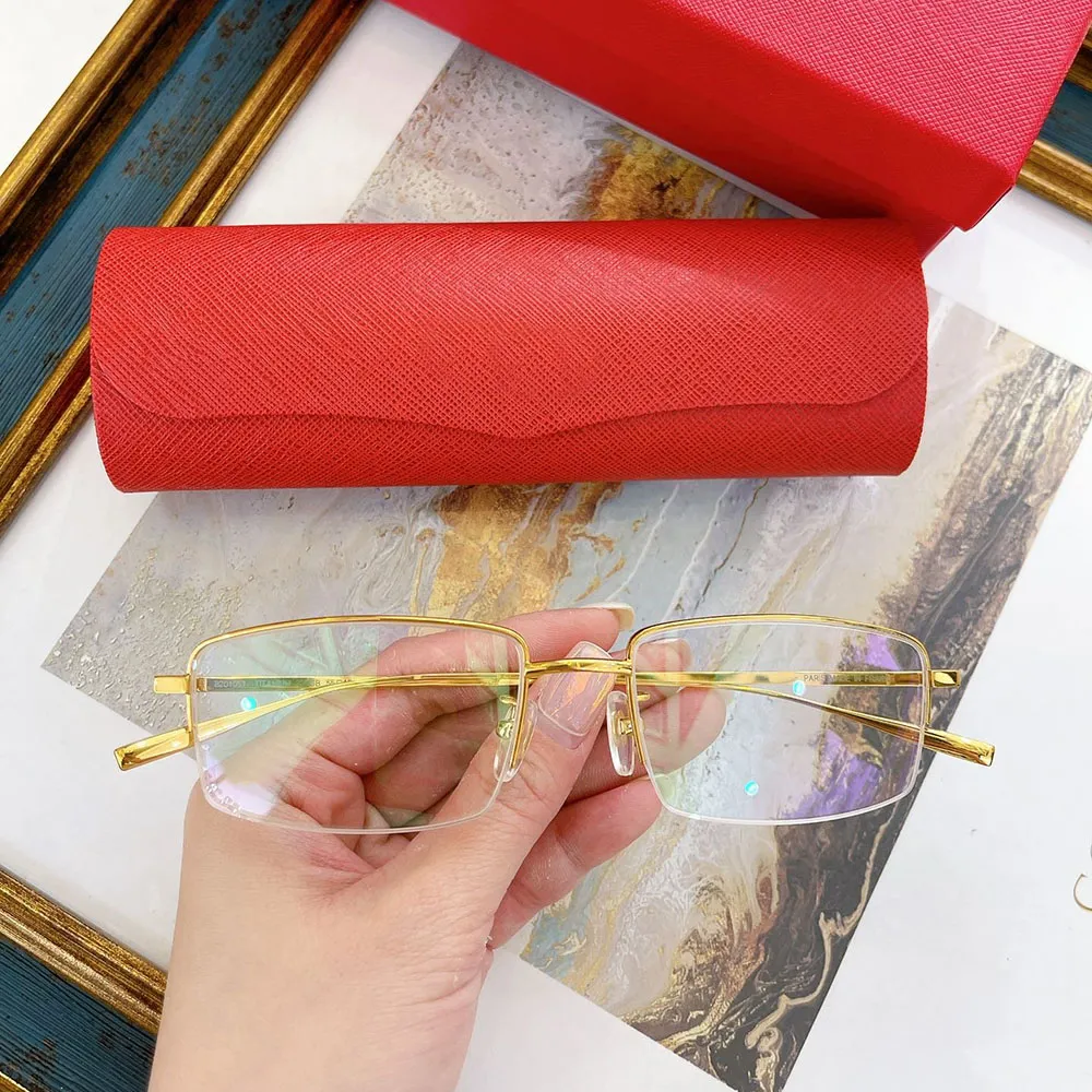 designer sunglasses Women men Titanium Eyeglasses frames Full Frame Mixed Color Golden Ornamental eyewear accessories_voghion.com
