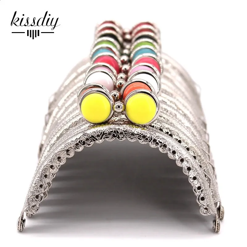 10 pcslot 8.5cm Semicircle Sier Lace Flat Bead Metal Purse Frame Kiss Clasp Bag Accessories 240731_voghion.com