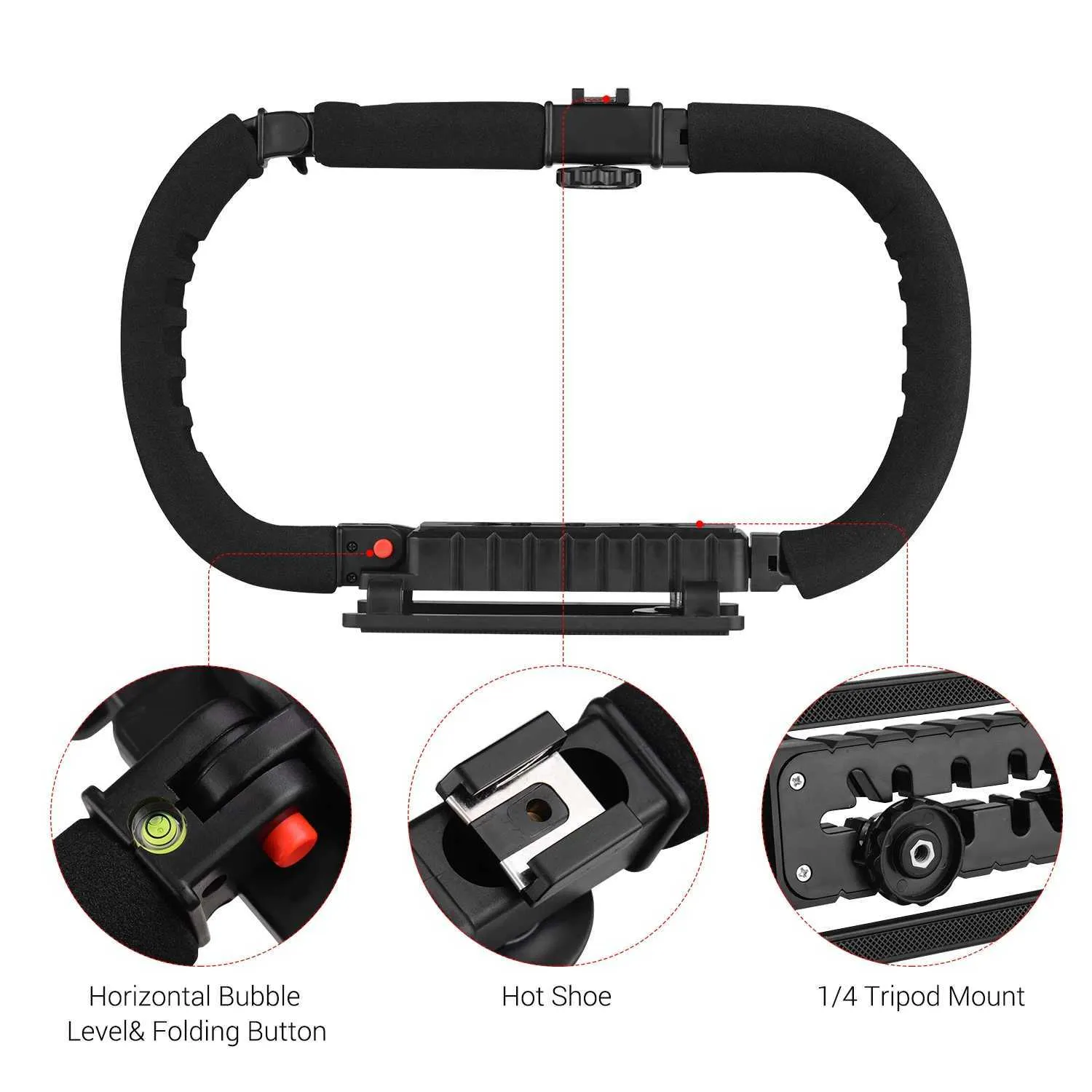 Action Stabilizer Grip Flash Bracket Holder Handle Professional Video Accessories For DSLR DV Camera Camcorder Smartphones CL24082_voghion.com