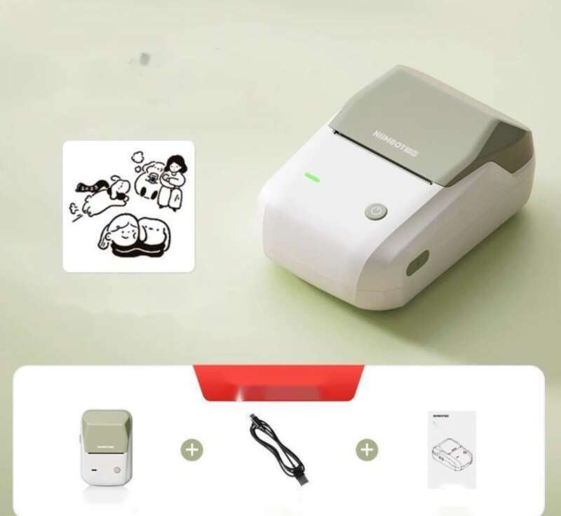 Jingchen B1 Sticker Label Color Handheld Notes Creative Cartoon Images Mobile Bluetooth Printer_voghion.com
