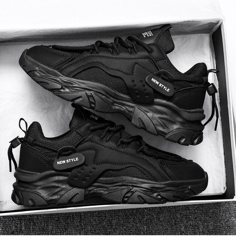 Zapatos de seguridad para el trabajo para hombre, transpirables, informales, negros, deportivos, de malla, con suela gruesa y aumento de altura, de verano_voghion.com