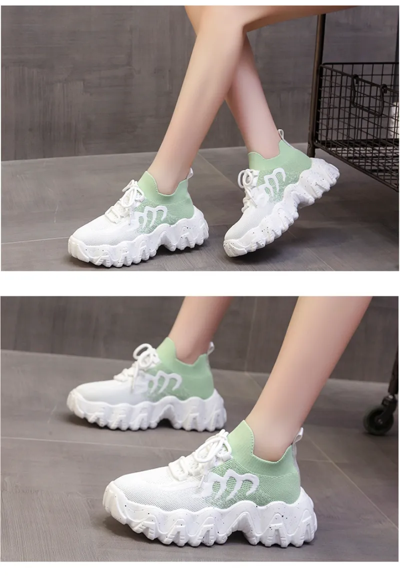 Scarpe sportive casual da donna Primavera estate 2022 Sneakers con plateau traspiranti in rete Designer Running Tennis Donna_voghion.com