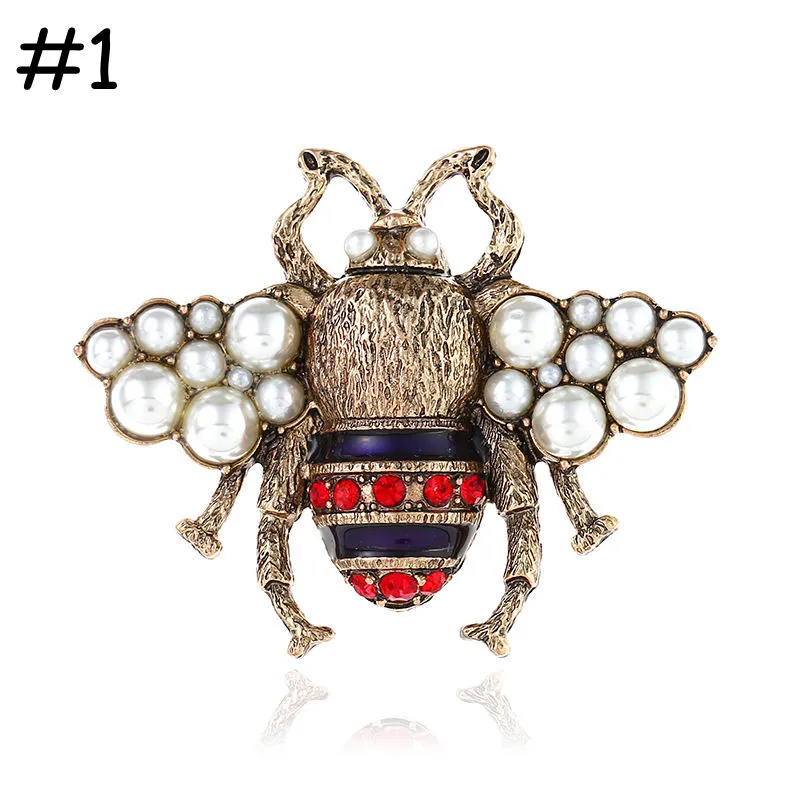 Honigbiene Brosche Kristall Diamant Biene Broschen Zink-legierung Strass Mode Frauen Insekt Pullover Pins geschenk RR_voghion.com