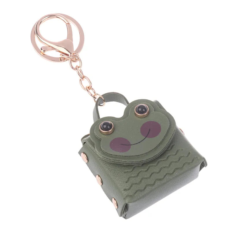 Creative Leather Frog Coin Purse Car Key Chain Pendant Bluetooth Headset Cute Keychain Mini Storage Bag_voghion.com