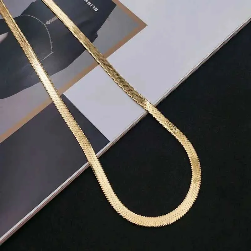 top-level Pendant Necklaces New In Gold 18 K 18/20/22/24 Inch 4MM Blade Womens Chain Necklace Designer Jewelry Free_voghion.com