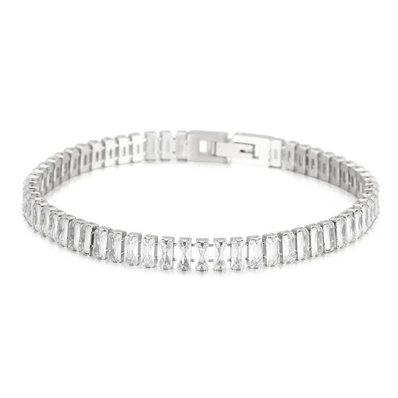 Exquisite Zircon Link Bracelet In Gold Stainless Steel Finish_voghion.com