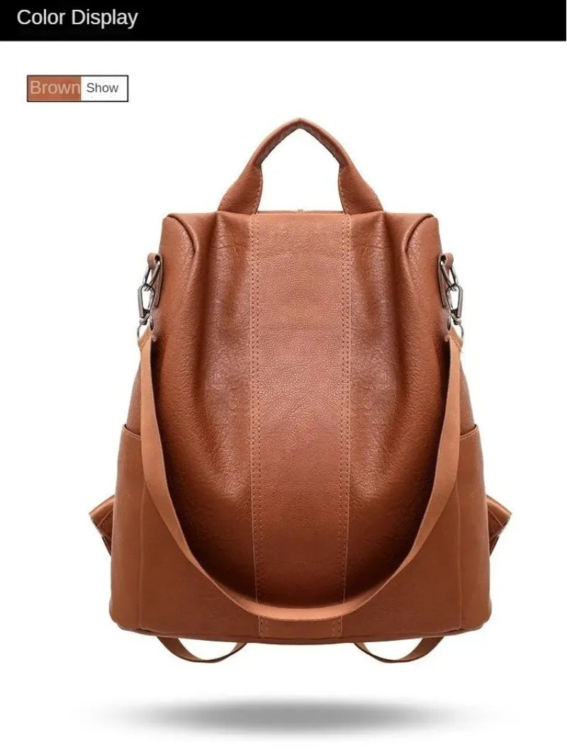 für Damen Große Kapazität Mamatasche Vielseitiger modischer lässiger Rucksack aus weichem Leder 240820_voghion.com