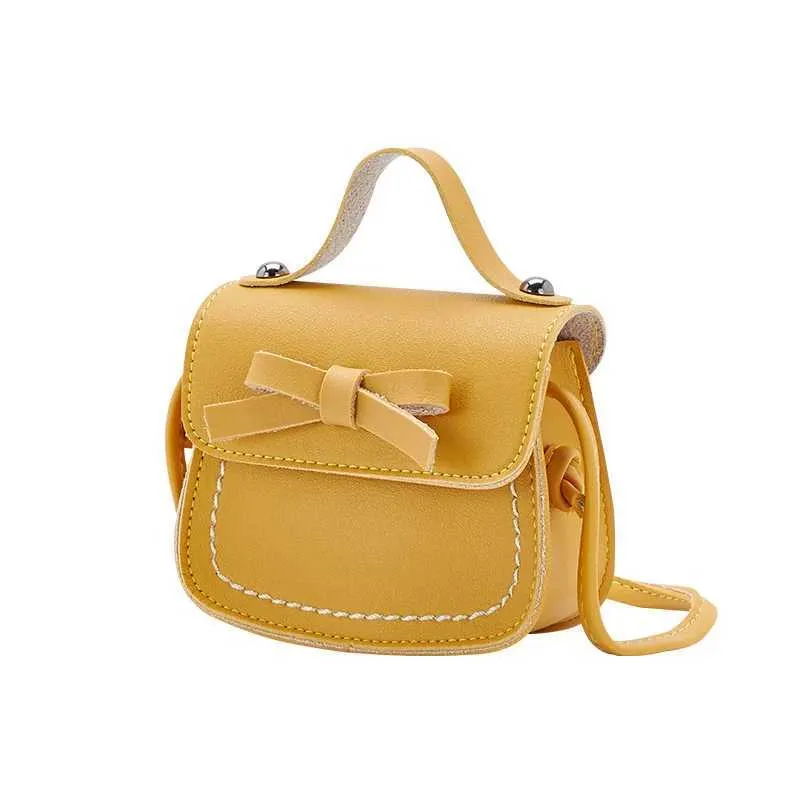 Borsa a tracolla con fiocco e tracolla singola in pelle PU per bambine, piccola e carina_voghion.com