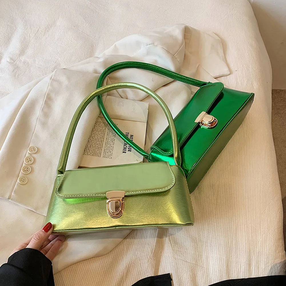 Handtassen voor dames, eenvoudige handtassen met handvat, Franse tote, elegante glanzende oksel, schoudertas van PU-leer voor dames_voghion.com