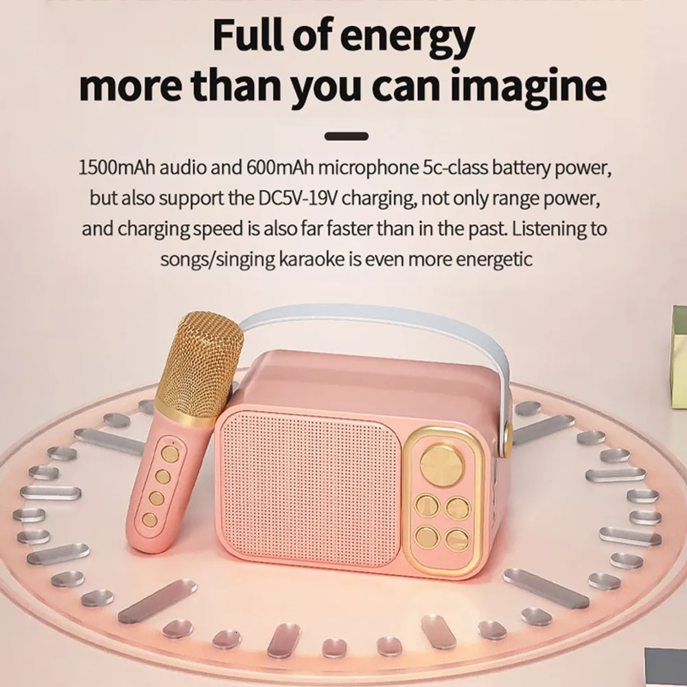 Microphones Bluetooth Speaker Classical Retro Players Karaoke Stereo Sound Portable Mini Speakers Subwoofer Home Travel_voghion.com