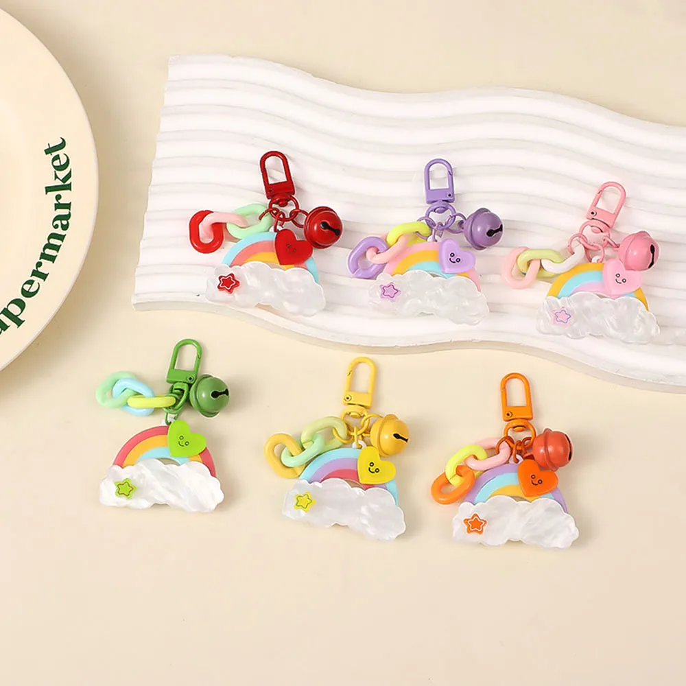 Candy Color Cute Keychain Car Key Accessories Funny Cloud Creative Backpack Pendant Ornament Gift Cartoon Bag Hangings_voghion.com