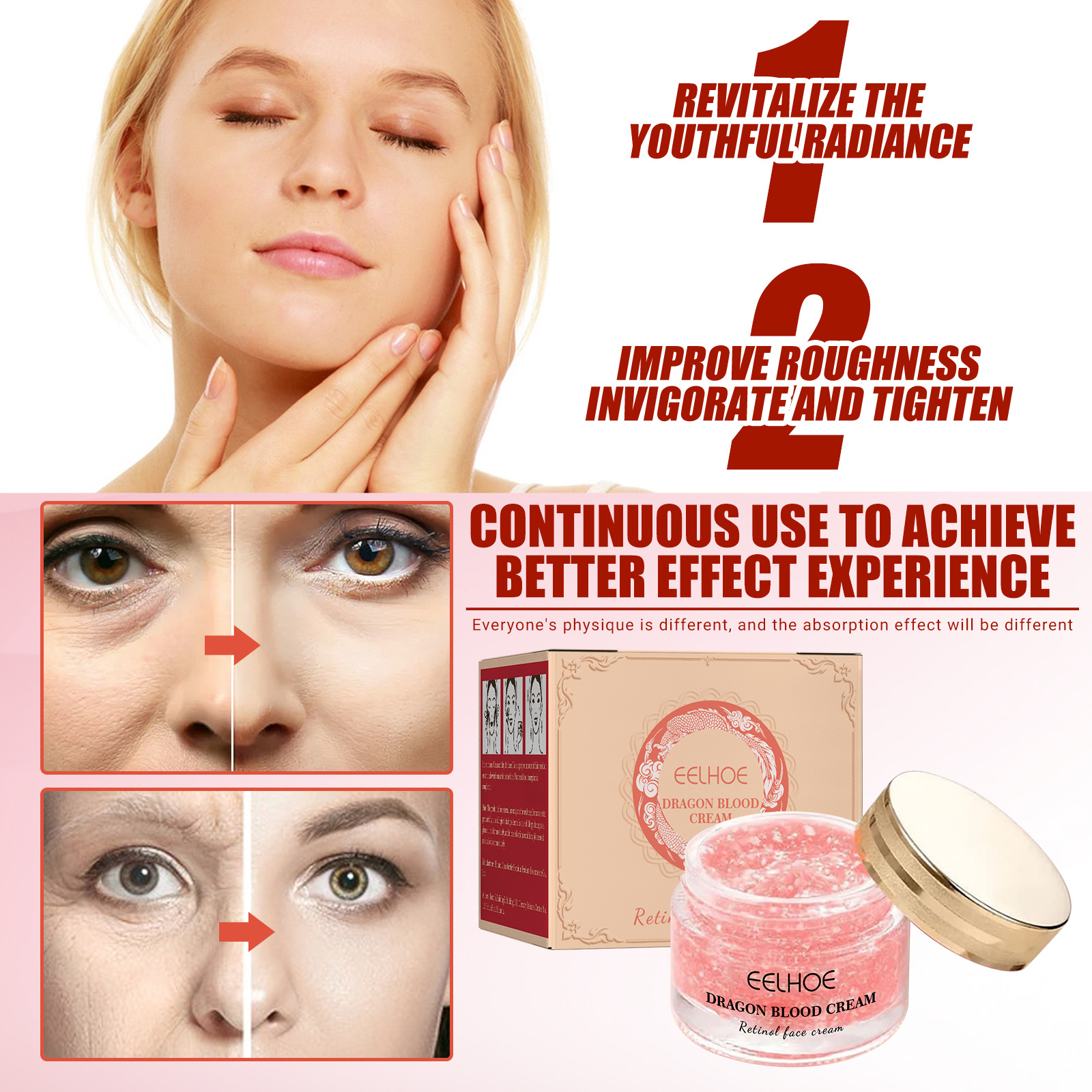 EELHOE Retinol Yüz Sıkılaştırıcı Krem Onarır, sıkılaştırır, cildi beyazlatır, ince çizgileri azaltır, yaşlanmayı önler ve nemlendirir_voghion.com