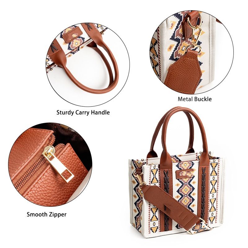 Western Geldbörse Damen Tragetasche Schultertasche Bohemian Aztec Handtasche_voghion.com