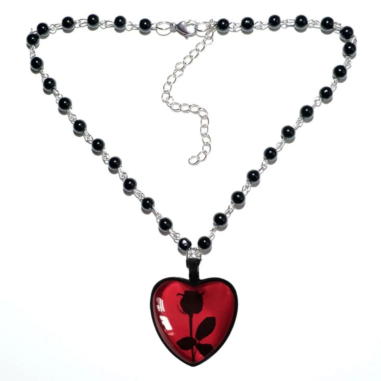 Vedhæng Halskæder Gotisk Punk Stor Rød Rose Hjerte Halskæde Vintage 80'er Æstetisk Kærlighed Inspireret Choker Til Kæreste_voghion.com