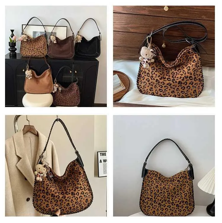 Leopard Print Shoulder Bag For Women Versatile Casual Daily Handbag_voghion.com