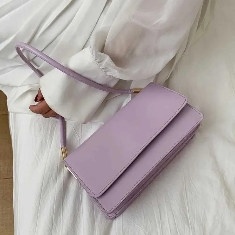 Designer Bag New simple shoulder PU leather armrest solid color womens handbag casual girl small square bag Y241115_voghion.com