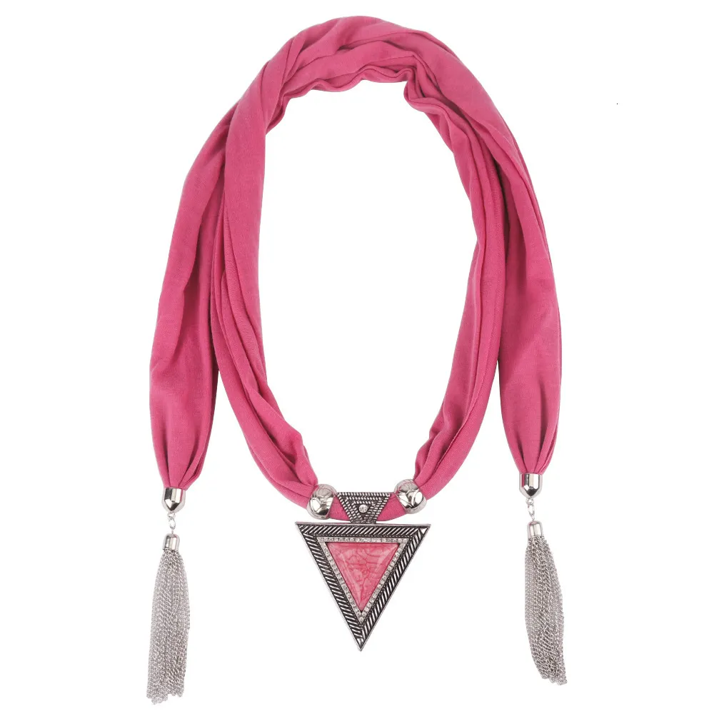 Collier et écharpe à pendentif tricolore en alliage de résine pour femme_voghion.com