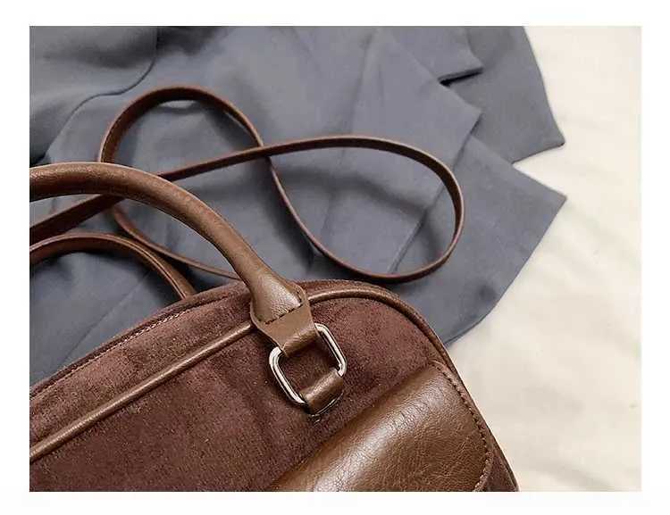Retro Suede Handbag Shoulder Bag Large Capacity Crossbody Bag_voghion.com